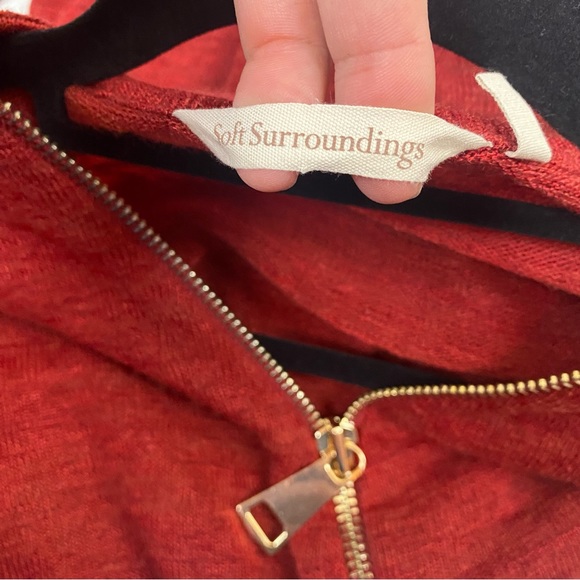 Soft Surroundings Valentina half zip red lightweight sweater top size XS - Picture 9 of 10